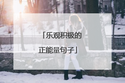 乐观积极的正能量句子