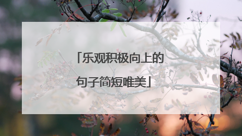 乐观积极向上的句子简短唯美
