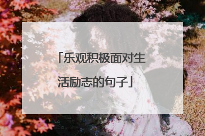 乐观积极面对生活励志的句子