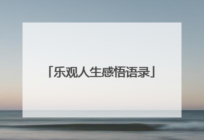 乐观人生感悟语录