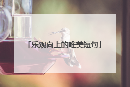 乐观向上的唯美短句