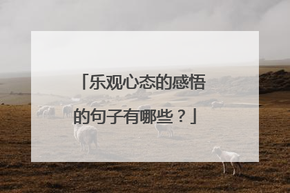 乐观心态的感悟的句子有哪些？