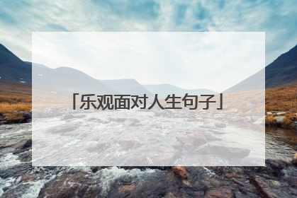 乐观面对人生句子