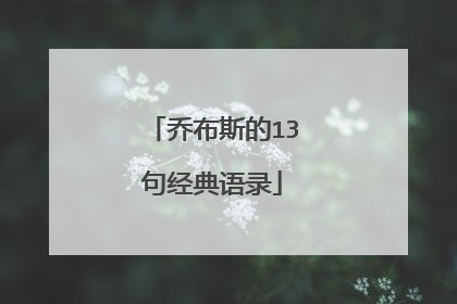 乔布斯的13句经典语录