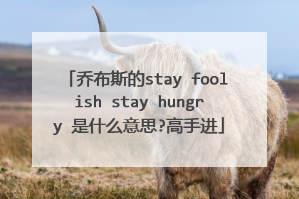 乔布斯的stay foolish stay hungry 是什么意思?高手进