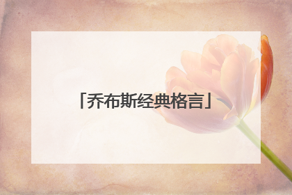 乔布斯经典格言