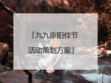 九九重阳佳节活动策划方案