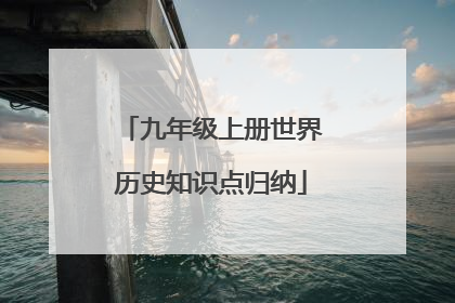 九年级上册世界历史知识点归纳