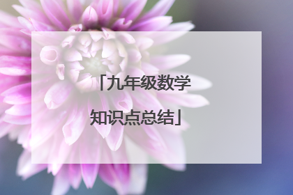 九年级数学知识点总结