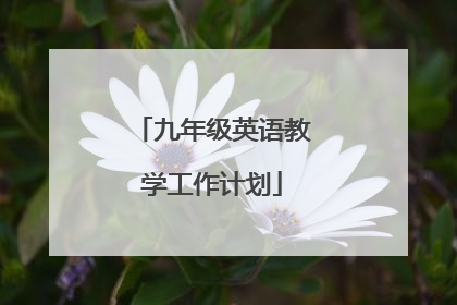 九年级英语教学工作计划