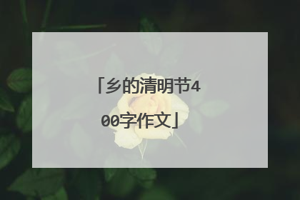 乡的清明节400字作文
