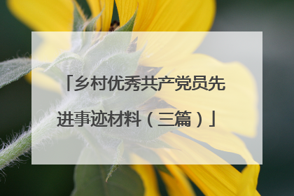 乡村优秀共产党员先进事迹材料(三篇)