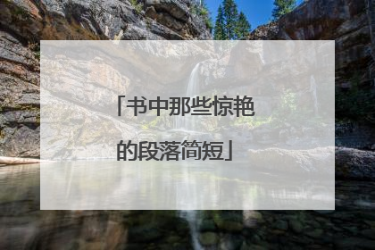 书中那些惊艳的段落简短