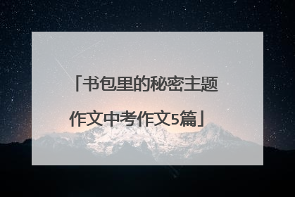 书包里的秘密主题作文中考作文5篇
