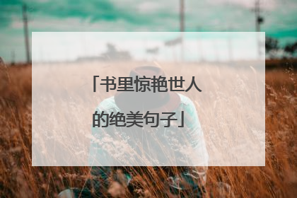 书里惊艳世人的绝美句子
