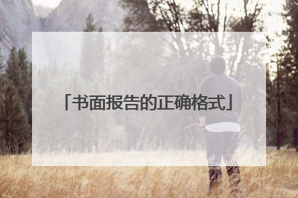书面报告的正确格式