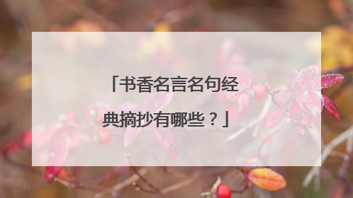 书香名言名句经典摘抄有哪些？