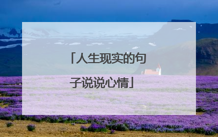 人生现实的句子说说心情