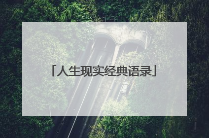 人生现实经典语录
