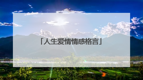 人生爱情情感格言