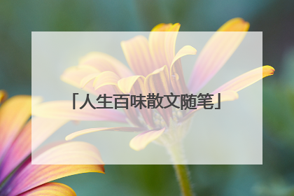 人生百味散文随笔