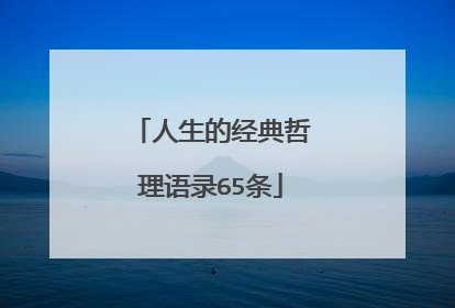 人生的经典哲理语录65条
