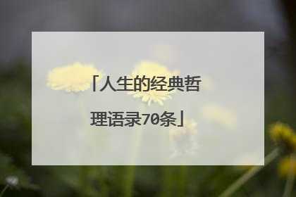 人生的经典哲理语录70条