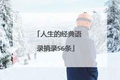 人生的经典语录摘录56条