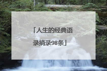 人生的经典语录摘录98条