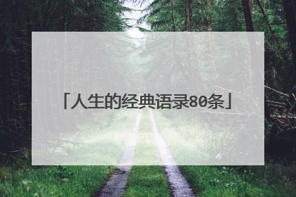 人生的经典语录80条