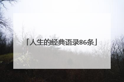 人生的经典语录86条