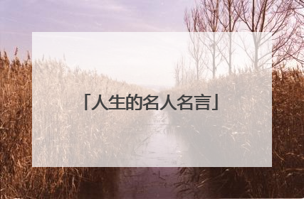 人生的名人名言