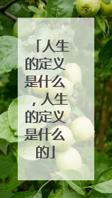 人生的定义是什么,人生的定义是什么的