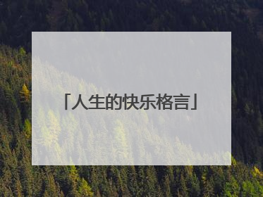 人生的快乐格言
