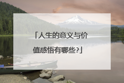 人生的意义与价值感悟有哪些?