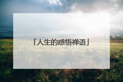 人生的感悟禅语