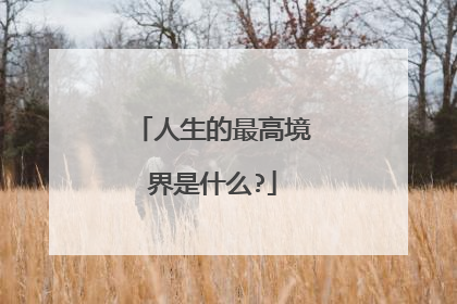 人生的最高境界是什么?