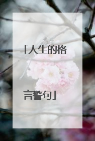 人生的格言警句