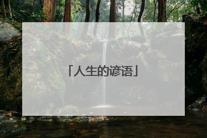 人生的谚语