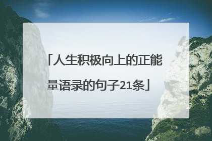 人生积极向上的正能量语录的句子21条