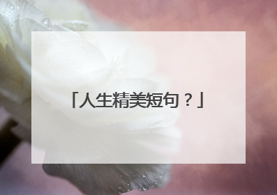 人生精美短句？