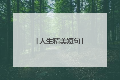 人生精美短句