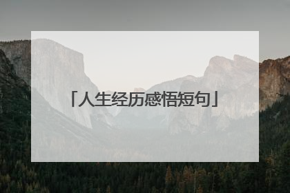 人生经历感悟短句