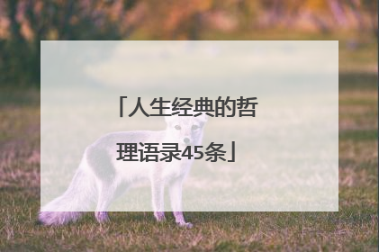 人生经典的哲理语录45条