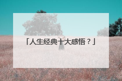 人生经典十大感悟?