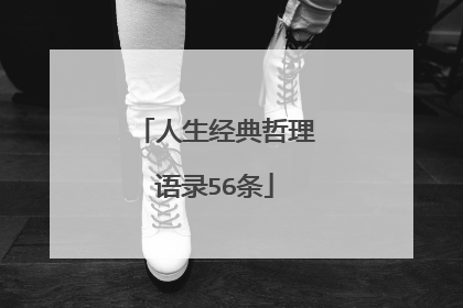 人生经典哲理语录56条