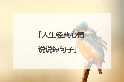 人生经典心情说说短句子