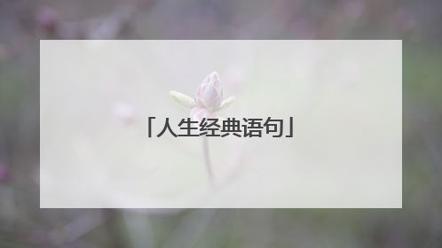 人生经典语句