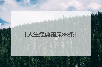 人生经典语录80条