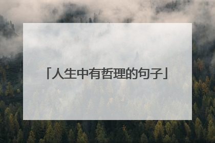 人生中有哲理的句子